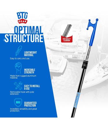 BTG GEAR Marine-Grade Telescoping Boat Pole | 5' to 8.5' w/Removable Hook | Extra-Strong Aluminum | For Boats up to 40ft - Buy Online on GoSupps.com