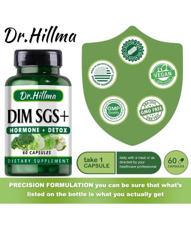 DIM Supplement 200MG - Diindolylmethane for Hormone Balance Estrogen Support & Menopause Relief - 60 Capsules - Buy Online on GoSupps.com