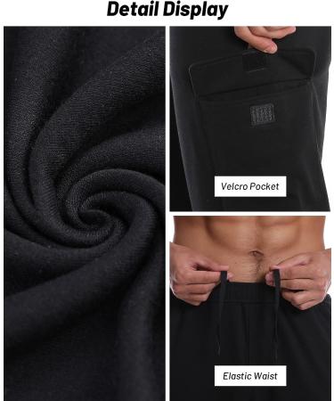 Runhit Men's Cargo Sweatpants Cotton Yoga Pants with Pockets - Black XL - Buy Online on GoSupps.com