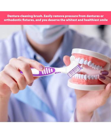 TYVOM 4PCS Denture Brush Set - Dual Head Premium Hygiene Toothbrushes for Cleaning Retainers and False Teeth - Buy Online on GoSupps.com