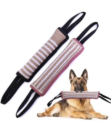 EPODA 2 pieces of bite sausage for dogs Jute Beisswurst K9 Training with 2 handles tug of tug and torn playing with dog dog bite tug toy robust dog toys