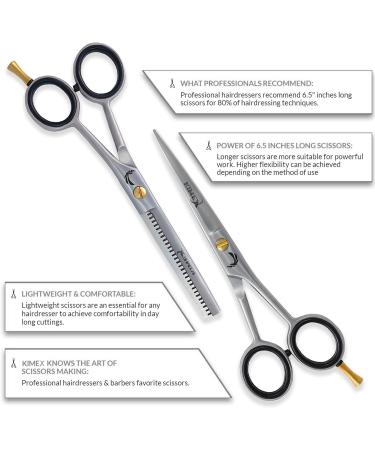 KIMEX LONDON Professional Hairdressing Scissors-Hairdressing Scissors Hair Thinning Scissors Set and Hair Scissors 6.0 inch + Presentation Case/Box + Black Comb Silver. - Buy Online on GoSupps.com