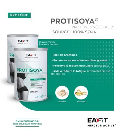 EAFIT PROTISOYA 320 g - Vanilla - Vegetable Protein - Vegan - Soy - Preserves Muscle Mass - Protein Slimming Drink - French Brand - Buy Online on GoSupps.com