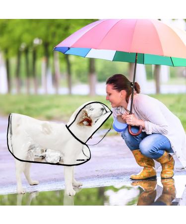Petcute Waterproof Dog Raincoat with Hood - Breathable Transparent PVC Jacket for Large & Medium Dogs | 3XL Black - Buy Online on GoSupps.com