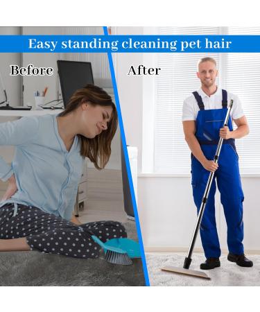 Pet Hair Remover & Lint Brush with Adjustable Long Handle | Carpet & Furniture Cleaner for Dogs & Cats - Black - Buy Online on GoSupps.com
