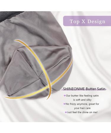 Silk Satin Lined Bonnet Sleep Cap - Adjustable Stay-On Hair Wrap for Curly Hair - Dark Grey - Buy Online on GoSupps.com