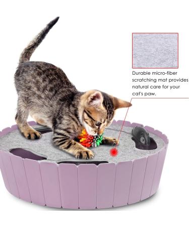 Buy Pawaboo Electric Mouse Cat Toys - Interactive Kitten Play Safe Scratch Mat & Chew Balls in Violet Taro - Buy Online on GoSupps.com