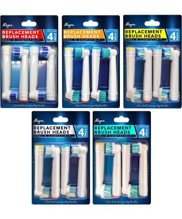 20 Pack Oral B Braun Compatible Replacement Brush Heads- Sensitive, Floss, Precision, Cross, Polishing - Fits Oralb Electric Toothbrushes 7000 Pro, 1000, 9600, Kids Action - High Quality & Durable - Buy Online on GoSupps.com