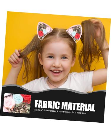FAVOMOTO 4 Pairs Animal Ear Hair Barrette Hair Accessories for Hair Barrette Hair Barrette Cat Ears Hairpins Barrette Sequin Hair Clips Cute Cloth - Buy Online on GoSupps.com
