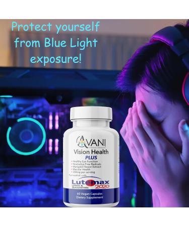 Avani Vision Health Plus Eye Health Made with Lutemax 2020 20mg Lutein 4mg Zeaxanthin - Buy Online on GoSupps.com