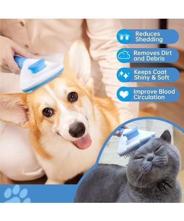 Self-Cleaning Slicker Brush for Dogs & Cats - Grooming Tool for Shedding Tangles - Deshedding Cat Brush - Short & Long Haired Cats - Buy Online on GoSupps.com