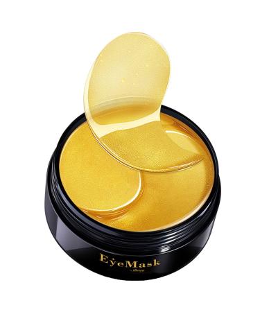 Under Eye Masks Collagen 24K Gold Under Eye Patches for Puffy Eyes Dark Circles Bags Gold Eye Pads Anti-Aging Hyaluronic Acid Moisturiser for Under Eye Wrinkles Remove Eye Bags Hydrating (24K)