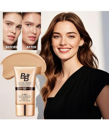 Golden Snail BB Cream Tinted day cream with 50+ light protection factor moisture face cream waterproof moisturizing concealer foundation longlasting natural coverage - Buy Online on GoSupps.com