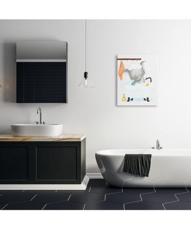 Stupell Industries Baby Elephant Bubble Bath Rubber Duck Bathroom Wall Art - Gallery Wrapped Canvas - Buy Online on GoSupps.com