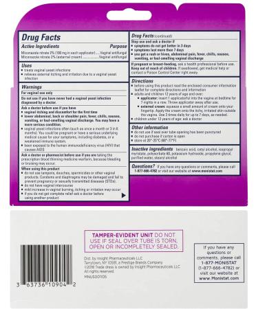 MONISTAT 7-Dose Yeast Infection Treatment with Boric Acid Feminine Wash | Fragrance Free | Miconazole Cream + Cleanser | 10 Fl Oz - Buy Online on GoSupps.com