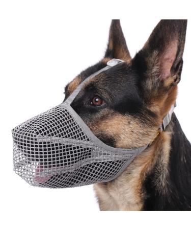 Dog muzzle muzzle with soft mains cover for small medium-sized and large dogs poisoned bait protection muzzle with adjustable straps bite chew and lick gray m: snout (9 "-10 ")