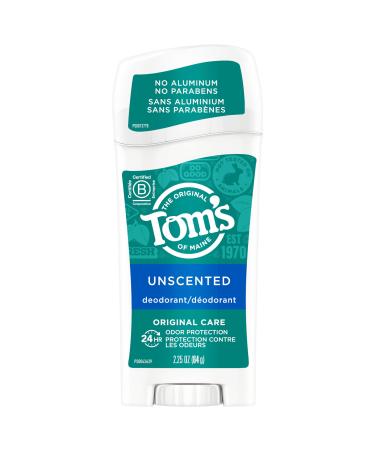 Tom's of Maine Original Care Natural Deodorant Unscented 2.25 Oz (Pack of 6) (Packaging May Vary) Unscented 2.25 Ounce (Pack of 6)