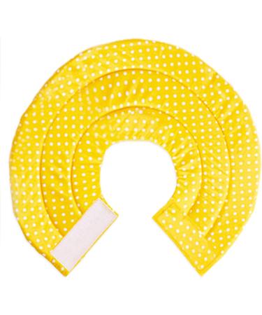 Yellow Cotton Meric Cat Cone Recovery Collar | 9-11 Neck Size | Soft with White Polka Dots - Buy Online on GoSupps.com