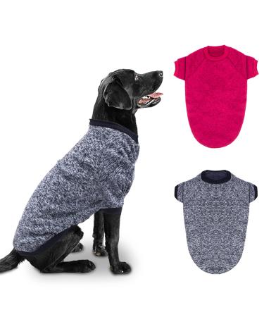 Ranypet 2 pieces Large dog sweater for winter dogs classic knitting sweater soft thickening warm dog clothing for medium -sized dogs 3xl red+gray 3xl (breast circumference: 58cm jerk length: 40cm) red+gray - Buy Online on GoSupps.com