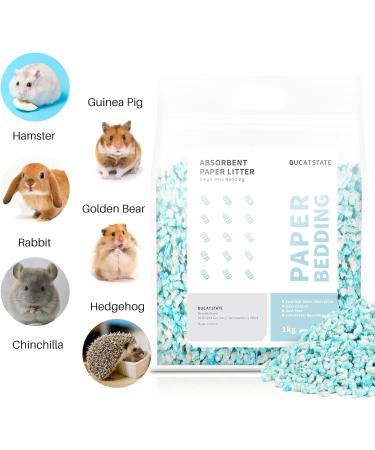 BUCATSTATE Paper Bedding 1KG - Dust-Free Absorbent Pet Litter for Small Animals (Blue) | Guinea Pig, Rabbit, Hamster Bedding Pellets - Odor Control - Buy Online on GoSupps.com