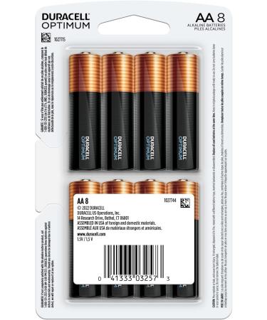 Duracell Optimum AA Batteries - 8 Count Pack | Long-Lasting Power & All-Purpose Alkaline Batteries for Household & Office Devices - Buy Online on GoSupps.com