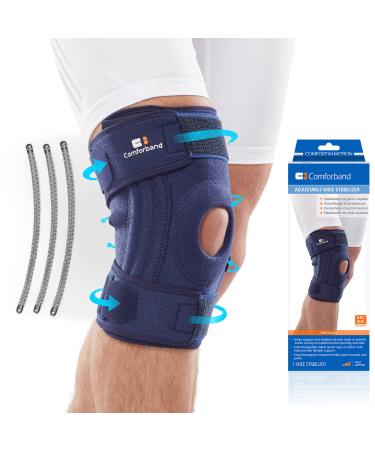 Comforband Adjustable Knee Stabilizer  with Supportive Side Stays   Open Patella Stabilizing Knee Brace for Knee Pain  Arthritis  Meniscus Tear  ACL MCL Ligament Injuries  Sports Injury Recovery - Adjustable Compressive ...