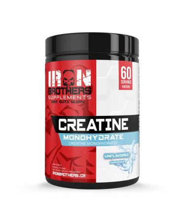 Iron Brothers Supplements - Pure Creatine Monohydrate Powder 300g - Creatine Powder for Post-Workout Muscle Building Strength Gains - Performance Booster for Men and Women | Unflavored - 60 Servings