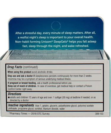Buy Unisom SleepGels 60 ct - Pack of 3 | Fast International Shipping | Best Sleep Aid - Buy Online on GoSupps.com