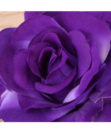 Solustre Rose Flower Hair Clips Brooch Artificial Big Rose Hairpin Pin up Flower Brooch for Women Girls Party (Grape Purple) - Buy Online on GoSupps.com
