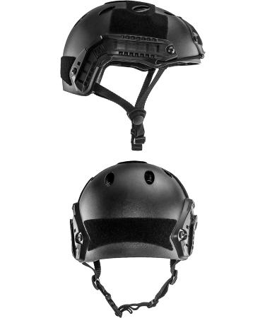 QWORK Tactical Helmet - PJ Type, Lightweight ABS Hard Shell, Black - Buy Online on GoSupps.com