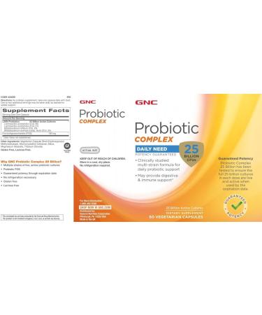 GNC Probiotic Complex Daily Need with 25 Billion CFUs Twin Pack 60 Capsules per Bottle Daily Probiotic Support - Buy Online on GoSupps.com