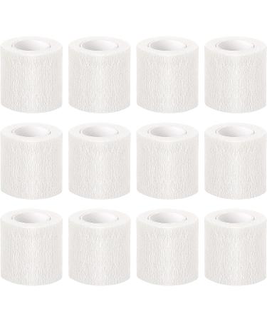 12 Pack Self Adhesive Bandage Wrap Tape - 5 Yards - White - 2 Inches - Sports, Wrist, Ankle - Cohesive Self Adherent Toe Tape - Buy Online on GoSupps.com