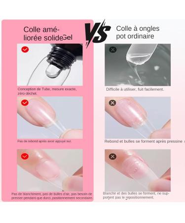 Solid Nail Gel | Solid Nail Glue for Transparent Nail Tips - 30ml Adhesive Strong Hold Residue-Free for Home and Salon Use - Buy Online on GoSupps.com
