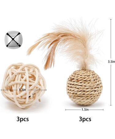 Shengruili Sisal Ball Catz - 6 Eco-Friendly Interactive Cat Toy Balls for Playful Pets - Buy Online on GoSupps.com