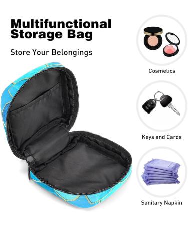 Mermaid Blue Fish Scales Period Bag | Sanitary Napkin Storage & Travel Makeup Pouch - GIAPB Color4988 - Buy Online on GoSupps.com