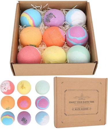 9PCS Bubble Salt Bubble Ball Set - Natural Handmade Organic Foot Bath Spa Balls for Women | Moisturizing Skin Gifts - Buy Online on GoSupps.com