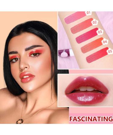 5 Colors Lip Tint Stain Set - Waterproof Long-Lasting & Moisturizing Lip & Cheek Tint for Women | Hydrating Glossy Liquid Lipstick Kits - Buy Online on GoSupps.com