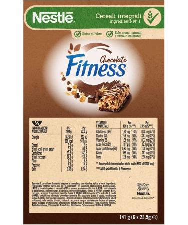 Nestl Fitness Chocolate Cereal Bars with Chocolate (6 x 23.5 g) 141 g Pack of 6 - Buy Online on GoSupps.com
