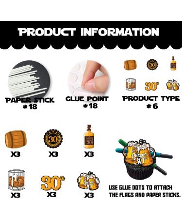 S-Cp-1030Ice Cream Fruit Dessert Cupcake Topper Colorful Glitter Happy Birthday Sensory Pop Game Theme Decor Supplies Baby Shower Boys Girls Birthday Party Decorations - Buy Online on GoSupps.com