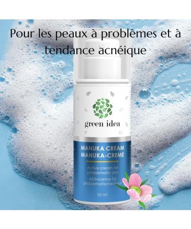 Green idea - Manuka Anti-Acne Cream - Anti-Imperfections Cream - Anti Pimples - Face Cream with Manuka Tea Tree Oil - Sensitive Acne-Prone Skin - 50 ml - Buy Online on GoSupps.com