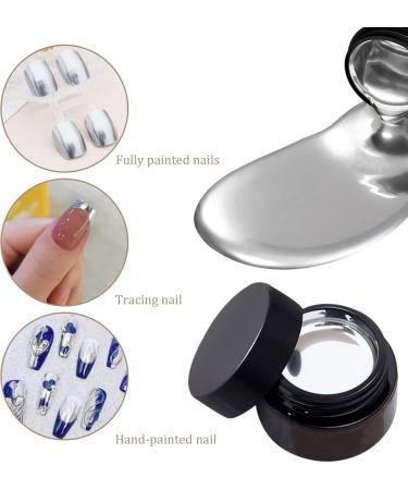 Metallic Painting Gel for Nails Metallic Painting Gel Chrome Nail Polish Chrome Gel Nail Polish Reflective Gel Polish Silver Nail Polish Gel Nail Polish Fire Bin for Garden Incinerator - Buy Online on GoSupps.com