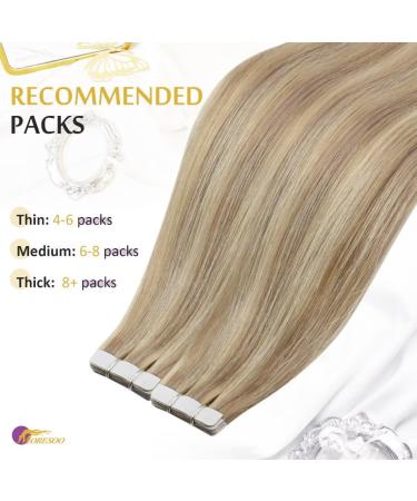 Moresoo Tape-in Real Hair Extensions - Gold & Medium Blonde #P16/22 - 35cm 10 Pieces 25g - High Quality Remy Hair - Buy Online on GoSupps.com