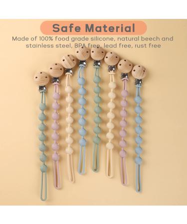 Nupoopy 2 Pack Silicone Pacifier Clips - BPA Free, One-Piece Design for Baby Boy and Girl 3 Month+ - Fits Most Binky & Teether Toys - Best Newborn Shower Gift - Sage Ether - Buy Online on GoSupps.com