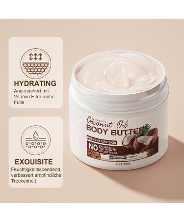 MEITREND Coconut Body Butter 200 g natural coconut oil body cream for dry skin coconut oil skin care body moisturizer coconut body moisturizer coconut lotion - Buy Online on GoSupps.com