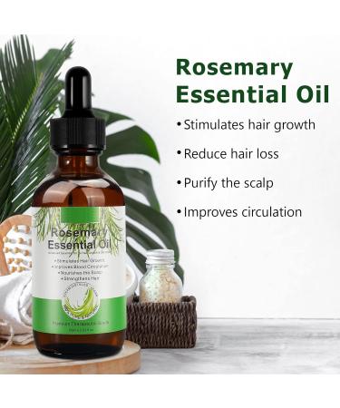 Natural Rosemary Oil for Scalp & Hair - Stimulates Hair Growth | 60ml Essential Oil - Buy Online on GoSupps.com