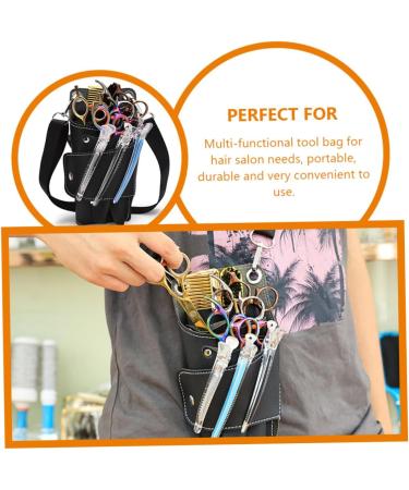 Buy DOITOOL Hairdressing Scissor Tool Bag - Cowhide Crossbody & Waist Bag for Salon - Black Pet PU - International Shipping Available - Buy Online on GoSupps.com