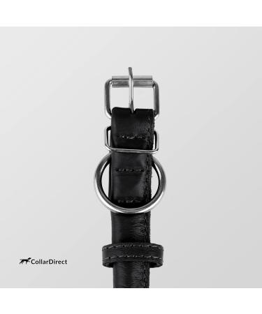 CollarDirect Handmade Round Leather Dog Collar - Soft Padded for Small & Big Dogs Available in Black Pink Red Purple Blue | 40-45 cm - Buy Online on GoSupps.com