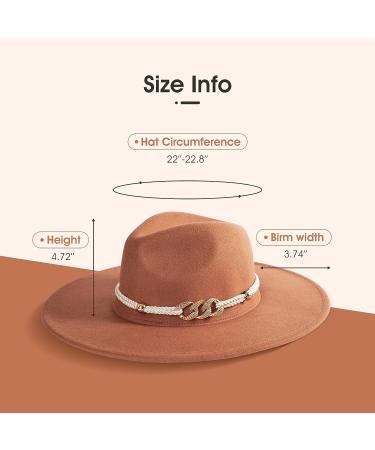 2 Pack Wide Brim Fedora Hats for Women Men | Stylish Classic Felt Panama Hat Set in Black and Khaki - Buy Online on GoSupps.com