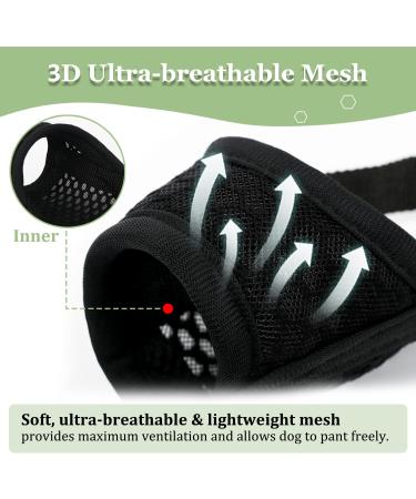 Breathable Dog Muzzle for XXS to XXL - Adjustable Muzzle for Chihuahua Beagle Golden Retriever - Prevent Biting & Chewing Allows Eating & Drinking - Black XXL - Buy Online on GoSupps.com