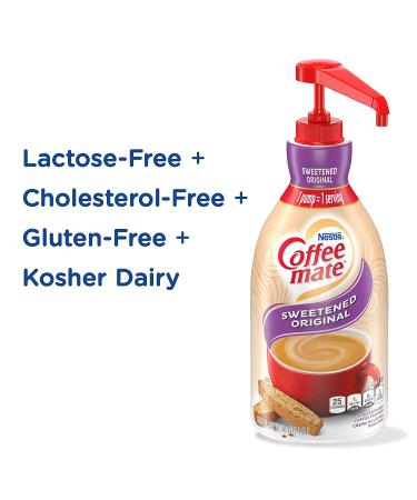 Nestle Coffee mate Sweetened Original Liquid Coffee Creamer Pump Bottle 50.7oz - Non-Dairy, No Refrigeration Needed - Buy Online on GoSupps.com